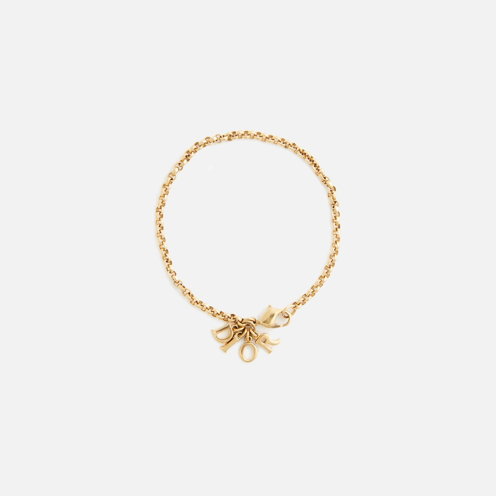What Goes Around Comes Around Dior Letters Bracelet - Gold