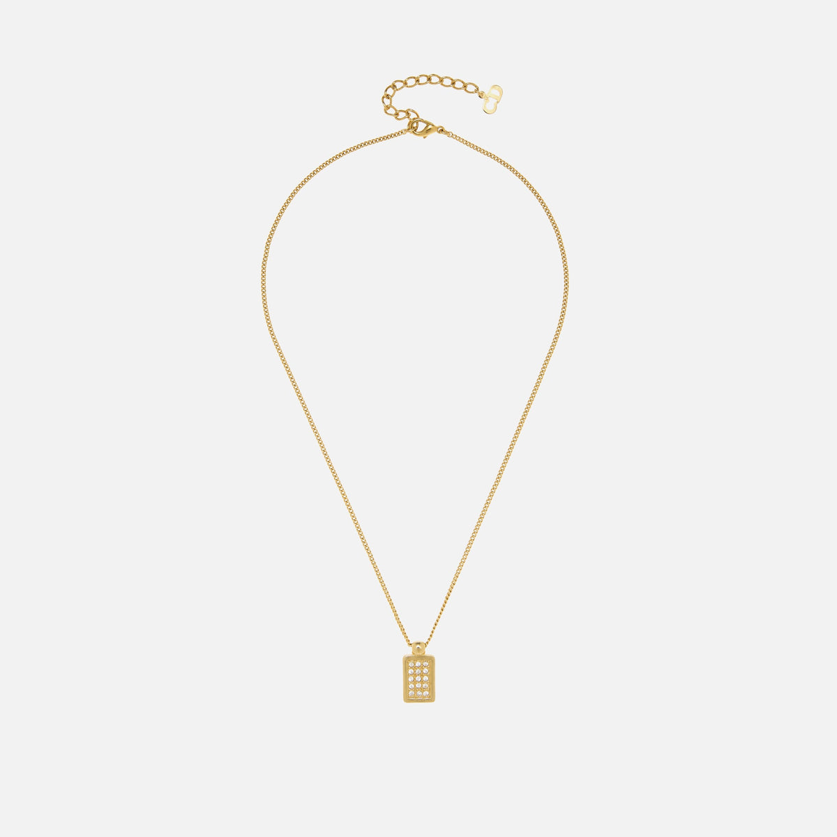 WGACA Christian Dior Crystal Trotter Pendant Necklace Small I - Gold
