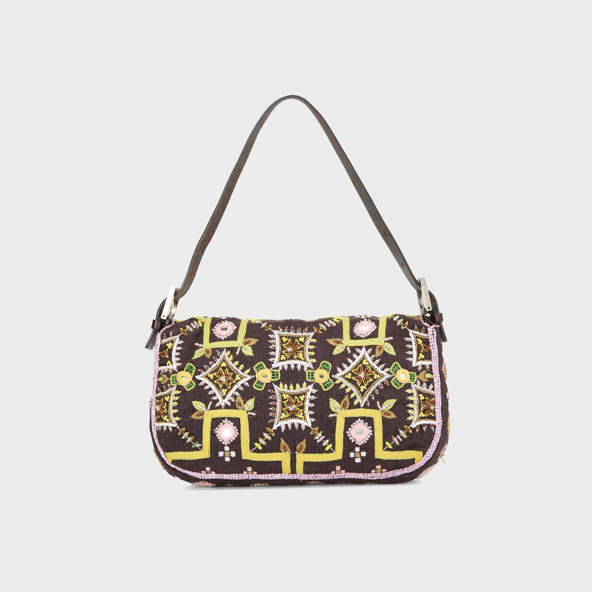 WGACA Fendi Fringe Baguette Handbag - Brown