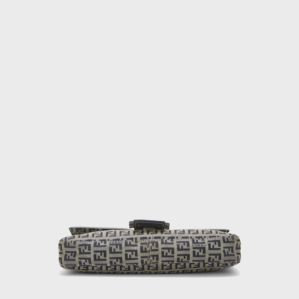 WGACA Fendi Zucchino FF Baguette Shoulder Bag - Navy