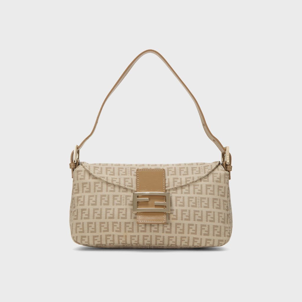 WGACA Fendi Zucchino Shoulder Bag - Beige
