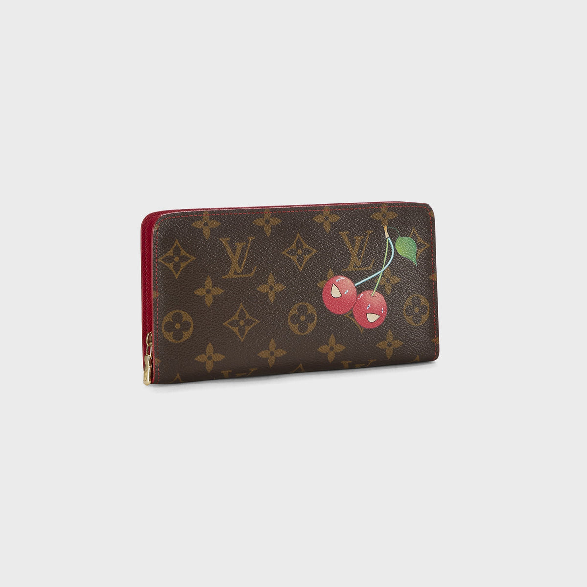 WGACA Louis Vuitton Murakami Cherry Porte Monnaie Zippy - Red