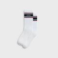 Kith Ivy for Wilson Stripe Logo Crew Socks - White / Port Royal