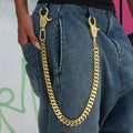 GLD Women 19MM Miami Cuban w/ 65MM Carabiner Pant Chain in Yellow Gold
