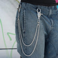 GLD Women 6MM Double Rope Chain w/ 65MM Carabiner Pant Chain in White Gold