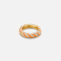 Yvonne Leon Diamond Torsade Twist Ring - Yellow Gold / Orange