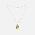 Yvonne Leon Lamour a La Page Palm Necklace - Yellow Gold / Green / Orange