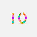 Yvonne Leon Diamond Torsade Twist Hoop Earrings - Yellow Gold / Rainbow