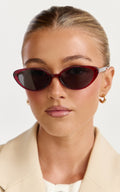 Yvette Sunglasses - Cat Eye Sunglasses in Red