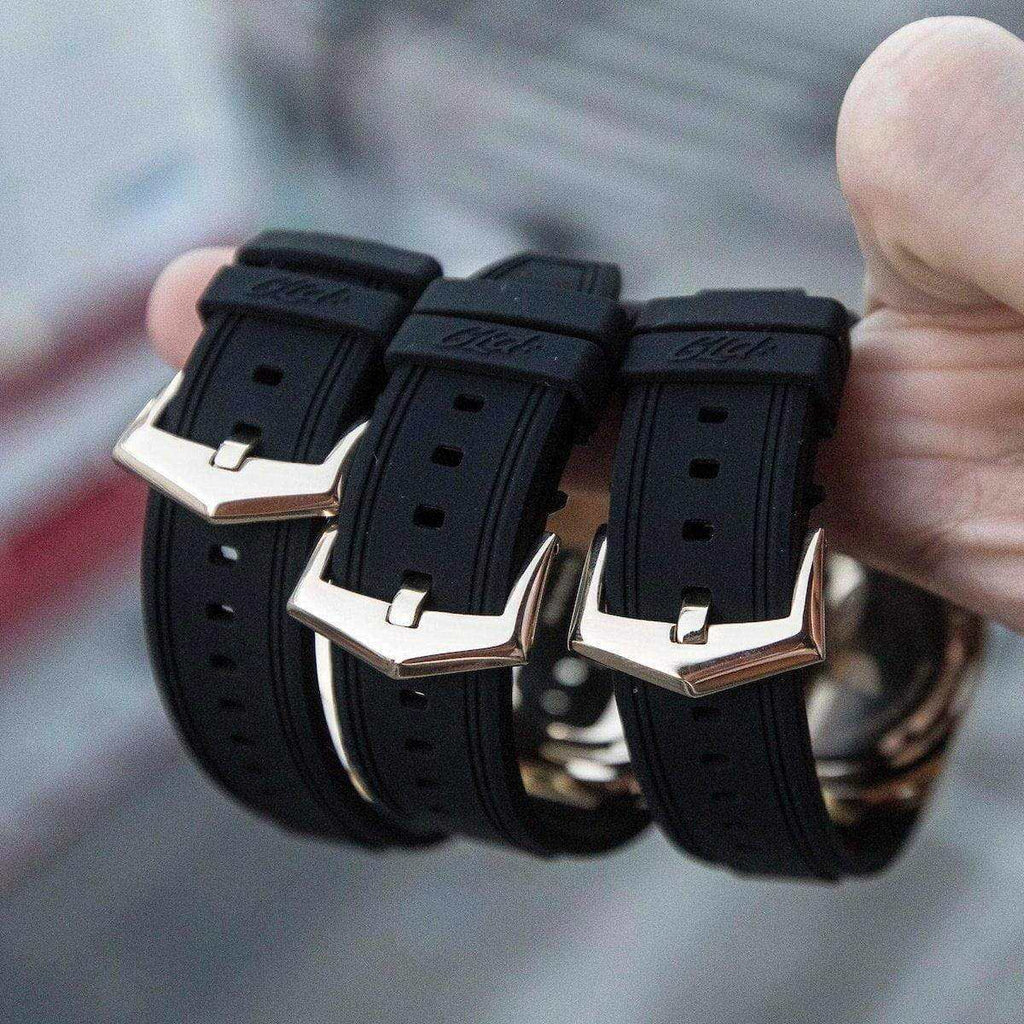 GLD Men 42MM Alpha Era® Gold w/ Rubber Strap