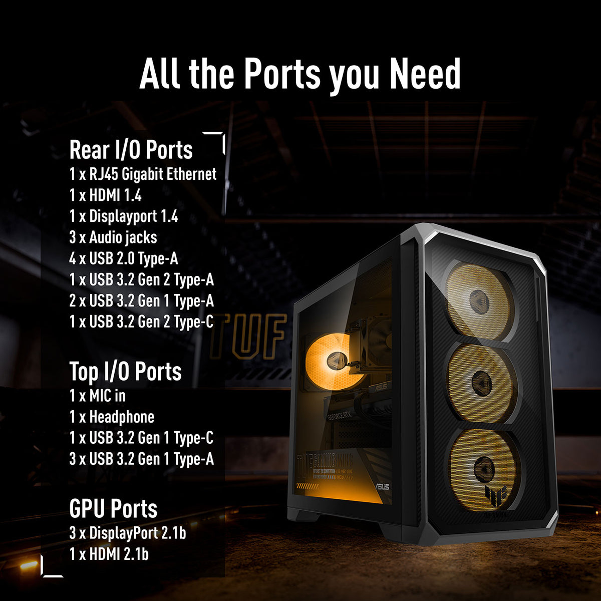 ASUS TUF Gaming TM700 Gaming Desktop AMD Ryzen 7 8700F 16GB RAM 2TB NVMe SSD, NVIDIA GeForce RTX 5070 PRI - image 8