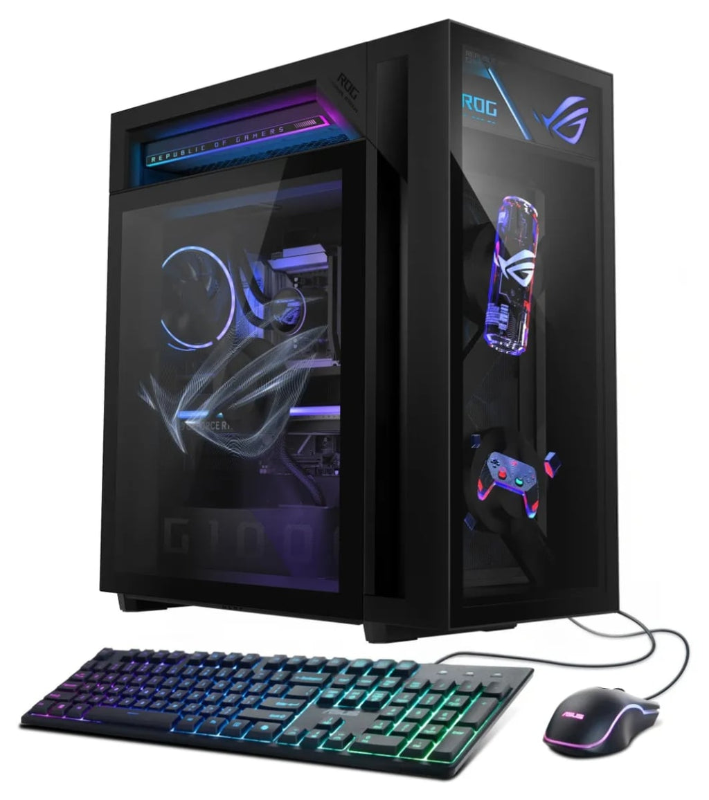 ASUS ROG G1000 Gaming Desktop AMD Ryzen 7 9800X3D 32GB RAM 2TB SSD, NVIDIA GeForce RTX 5080 ROG 16GB in B - image 1