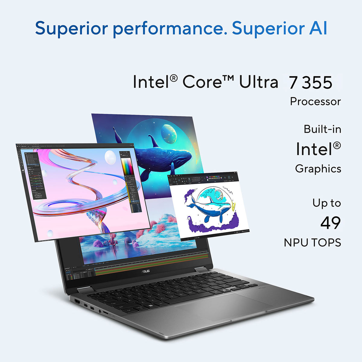 ASUS Vivobook 16 Flip Copilot+ PC Touchscreen Laptop 16-Inch Intel Core Ultra 7 355 32GB RAM 1TB SSD in M - image 8