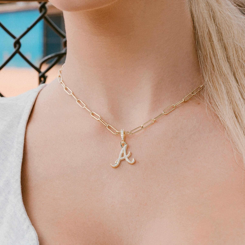 GLD PROMO - WOMEN Atlanta Braves Official MLB Micro Logo Pendant