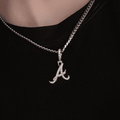 GLD PROMO - WOMEN Atlanta Braves Micro Pendant in White Gold