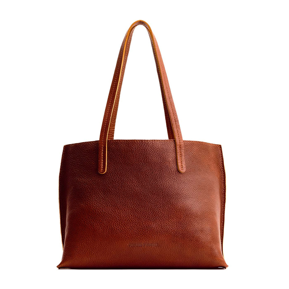 Nutmeg*Medium | leather tote bag with interior snap key loop