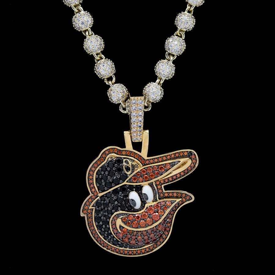 GLD Men Baltimore Orioles Official MLB Logo Pendant