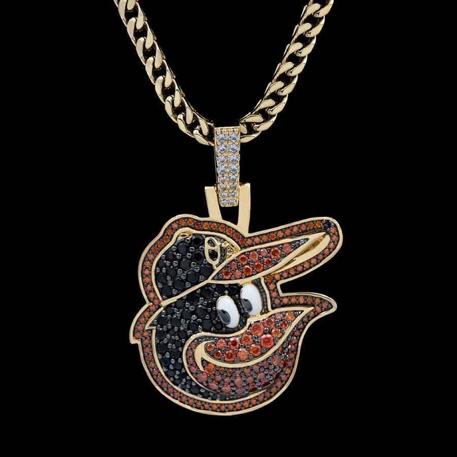 GLD Men Baltimore Orioles Official MLB Logo Pendant
