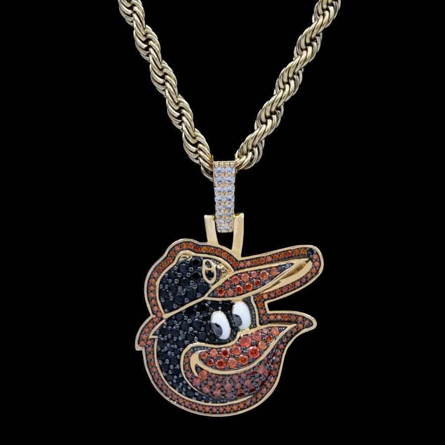 GLD Men Baltimore Orioles Official MLB Logo Pendant