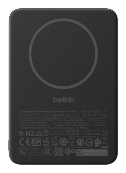 Belkin UltraCharge Pro Slim Magnetic Power Bank 5K with BoostSolid Cell in Black - BPD024FQBK - image 3