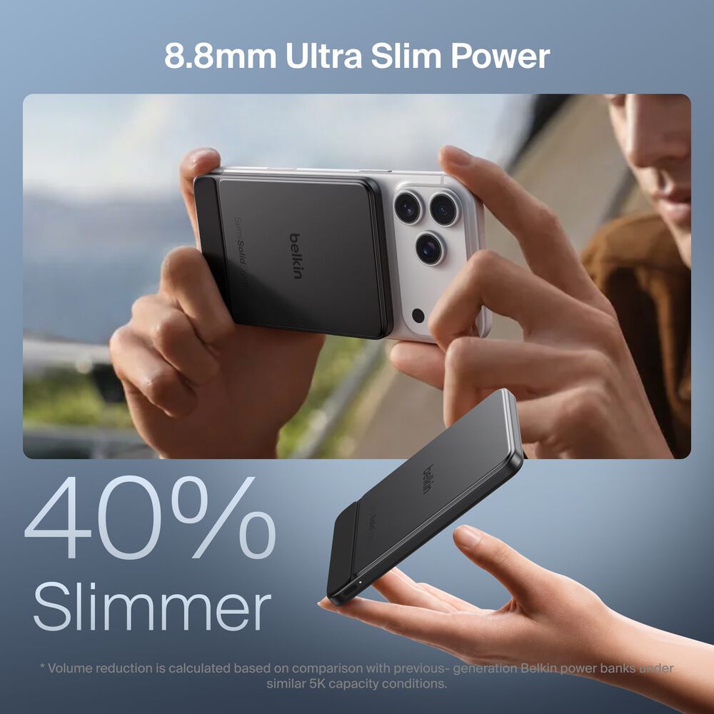 Belkin UltraCharge Pro Slim Magnetic Power Bank 5K with BoostSolid Cell in Black - BPD024FQBK - image 7