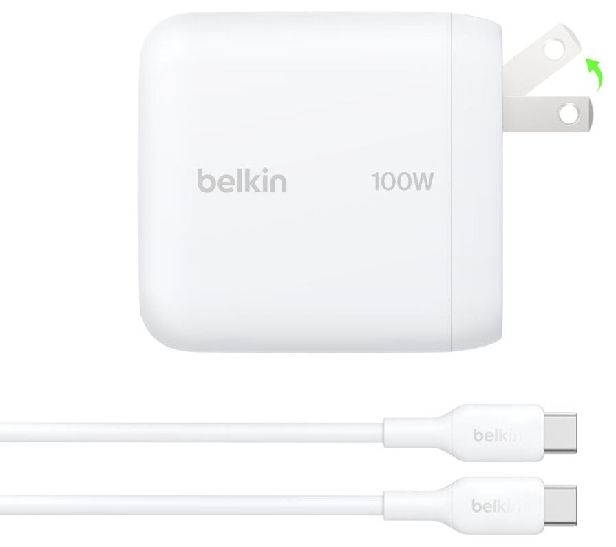 Belkin BoostCharge USB-C GaN Wall Charger 100W and USB-C Cable in White - WCH025DQ1.5WHB6 - image 3