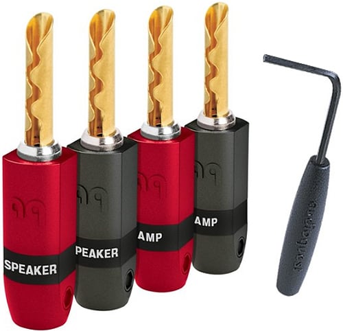 AudioQuest 4 Pack SureGrip300 Gold BFA/Banana Plugs - BFASUREGRIP300G4PK - image 1