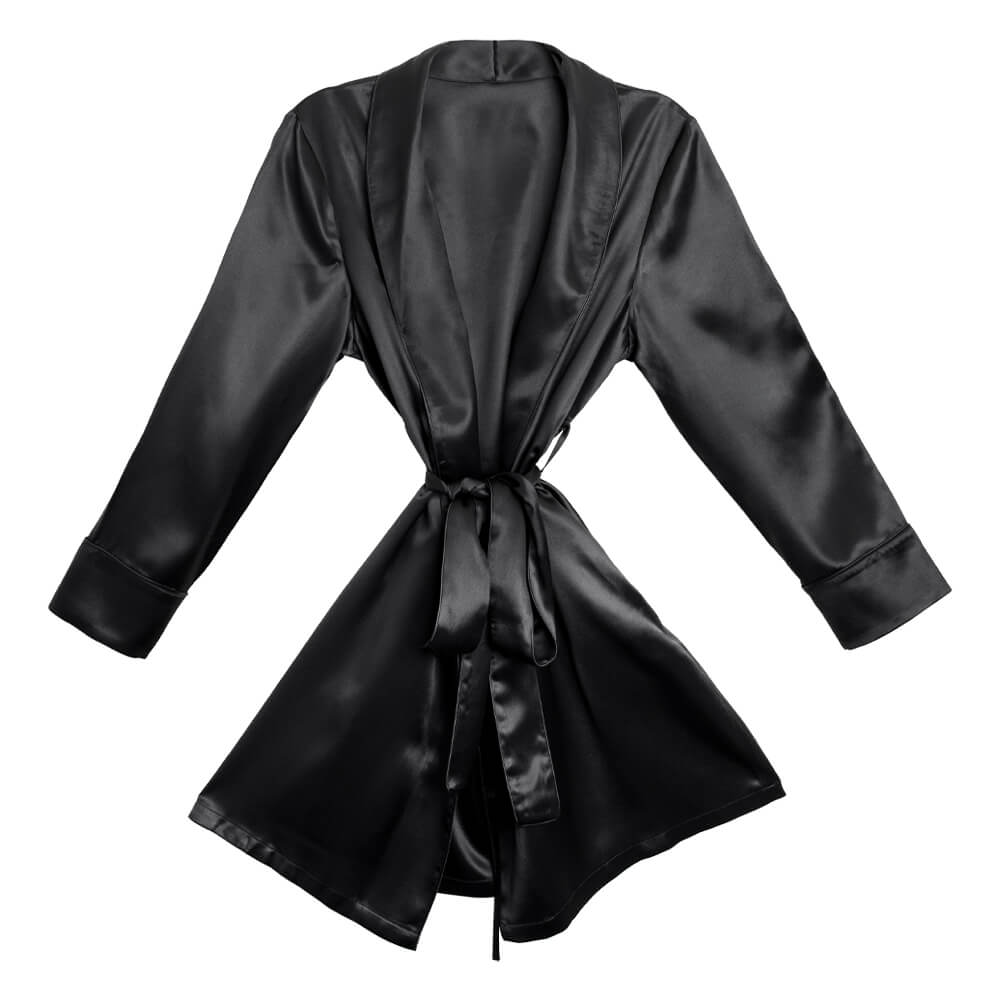 Blissy Classic Silk Robe - Black