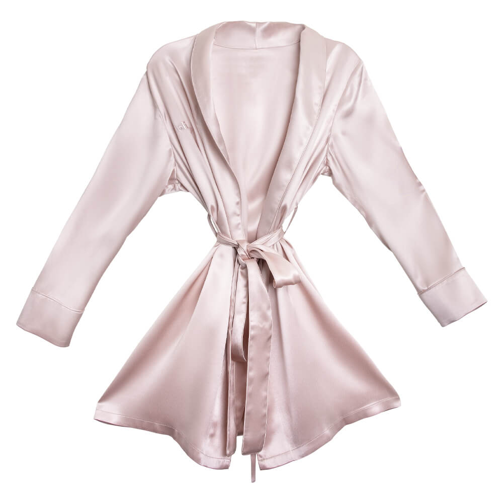 Blissy Classic Silk Robe  - Pink