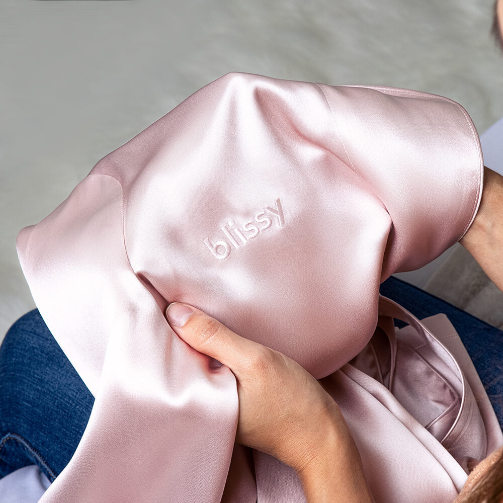 Blissy Classic Silk Robe  - Pink