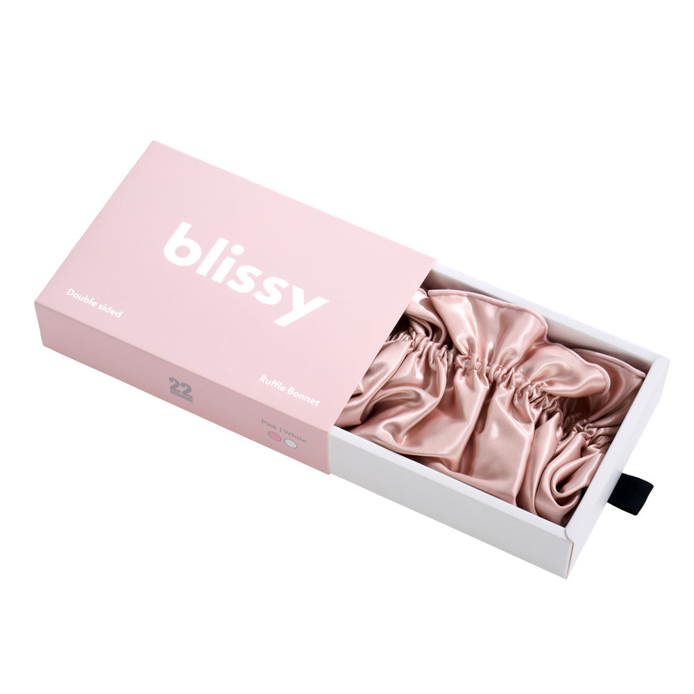 Blissy Ruffle Bonnet - Pink/White