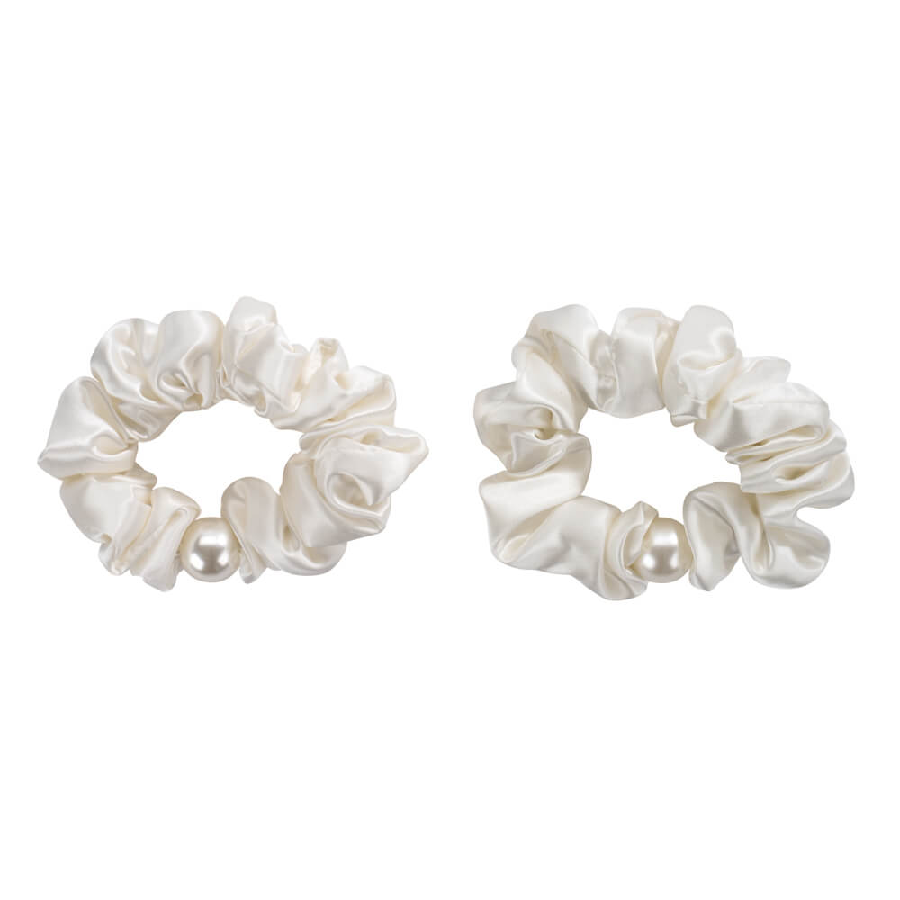 Blissy Pearl Scrunchies - White