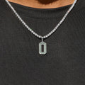 GLD PROMO SETS Micro Block Number Pendant in White Gold