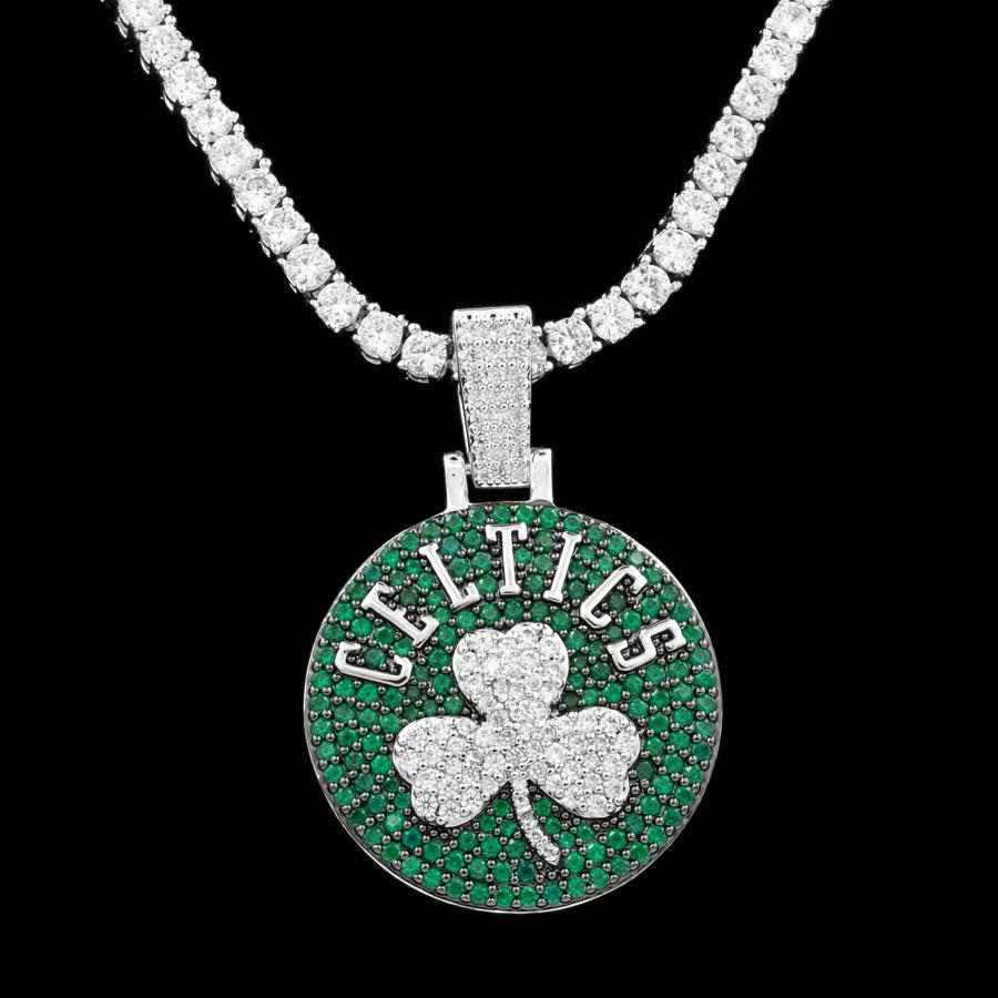 GLD Men Boston Celtics Official NBA Logo Pendant
