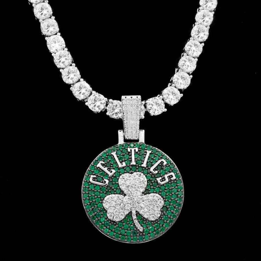 GLD Men Boston Celtics Official NBA Logo Pendant
