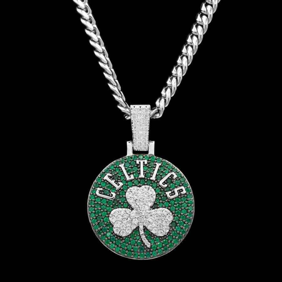 GLD Men Boston Celtics Official NBA Logo Pendant