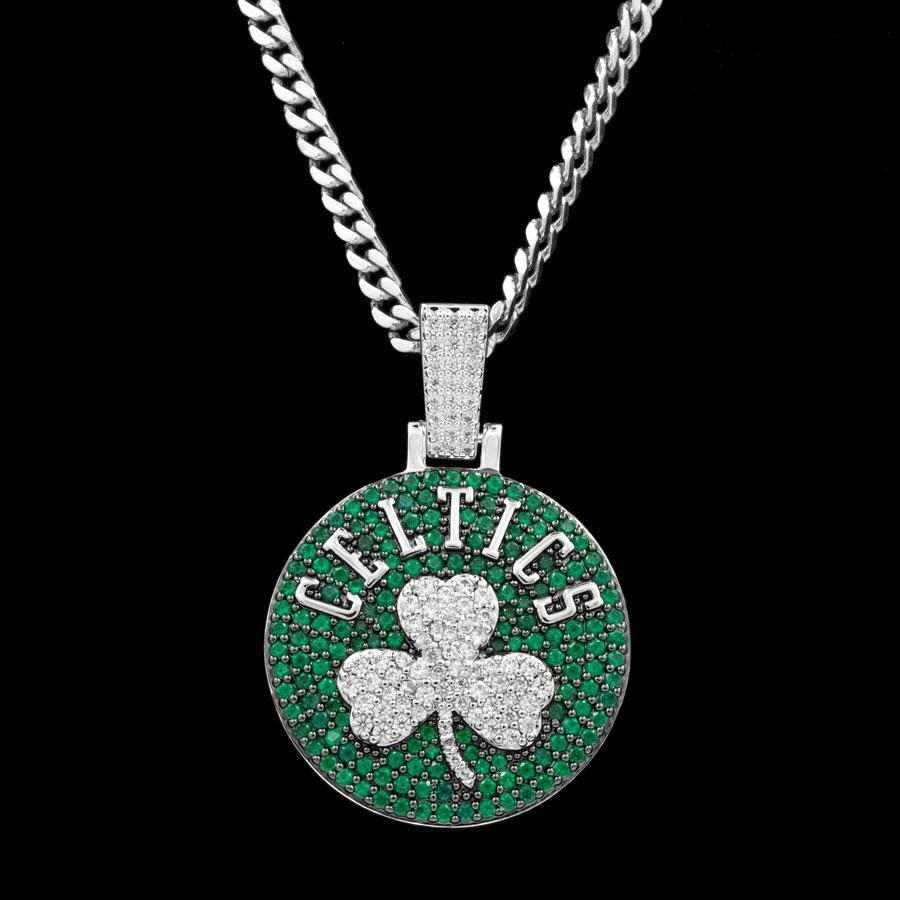 GLD Men Boston Celtics Official NBA Logo Pendant
