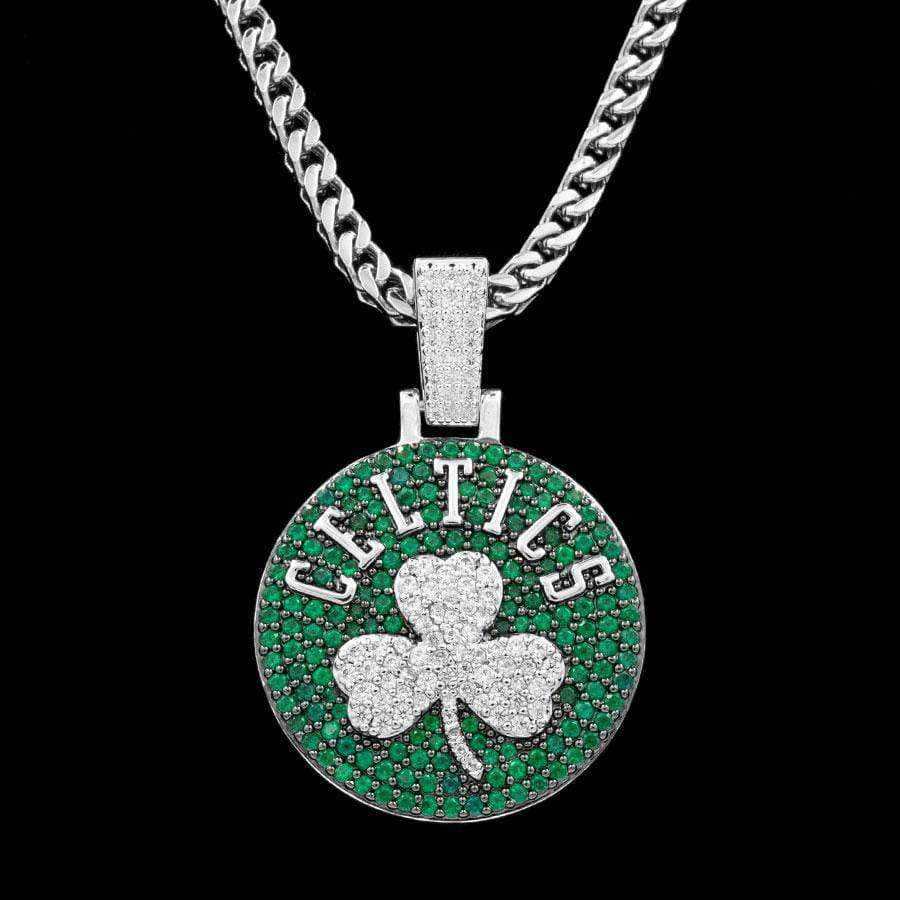 GLD Men Boston Celtics Official NBA Logo Pendant