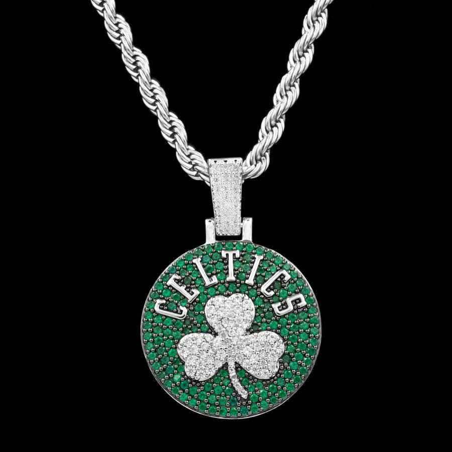 GLD Men Boston Celtics Official NBA Logo Pendant