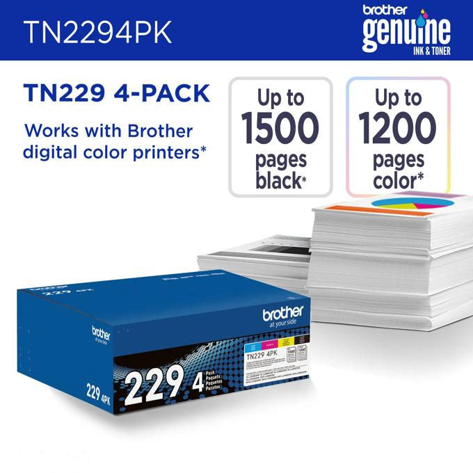 Brother 4 Pack Standard Yield Cyan, Magenta, Yellow and Black Ink Cartridge - TN2294PK - image 2