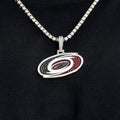 GLD Women Carolina Hurricanes Official NHL Logo Pendant in White Gold