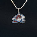 GLD Women Colorado Avalanche Official NHL Logo Pendant in White Gold