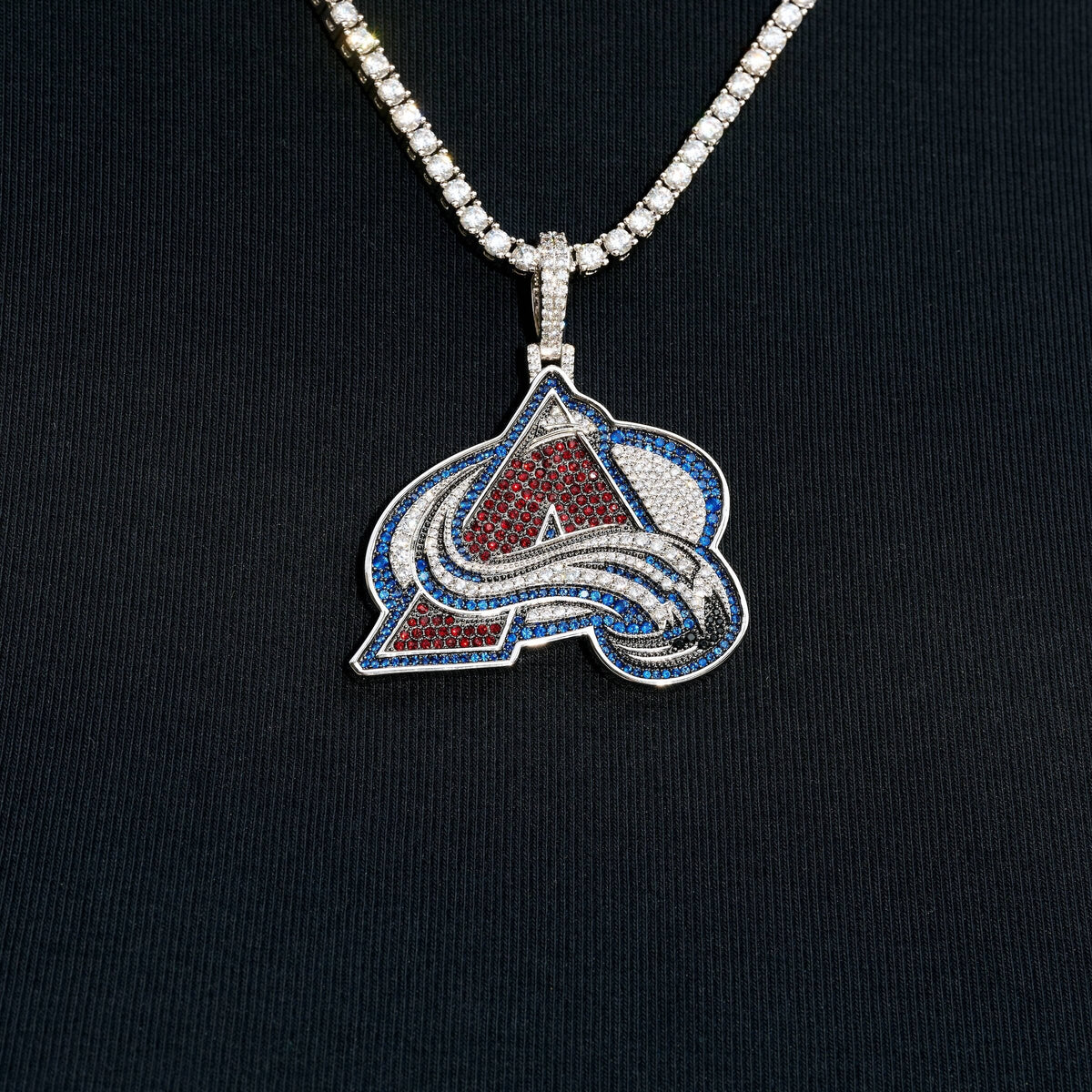GLD Women Colorado Avalanche Official NHL Logo Pendant in White Gold