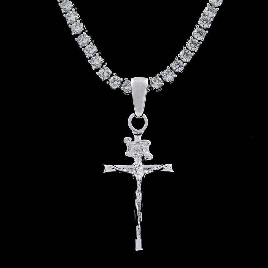 GLD PROMO - WOMEN Crucifix Cross Pendant in White Gold