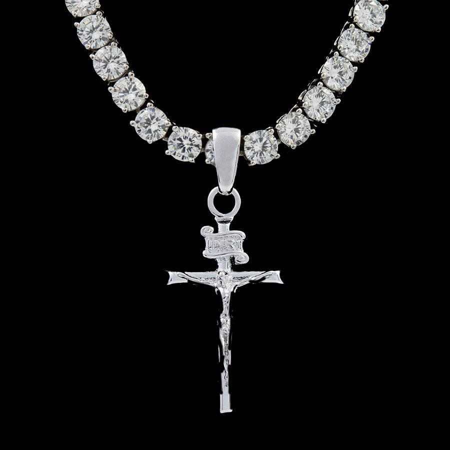 GLD PROMO - WOMEN Crucifix Cross Pendant in White Gold