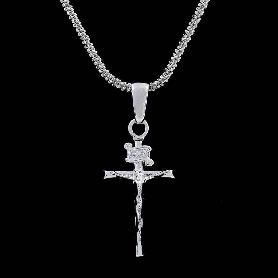 GLD PROMO - WOMEN Crucifix Cross Pendant in White Gold