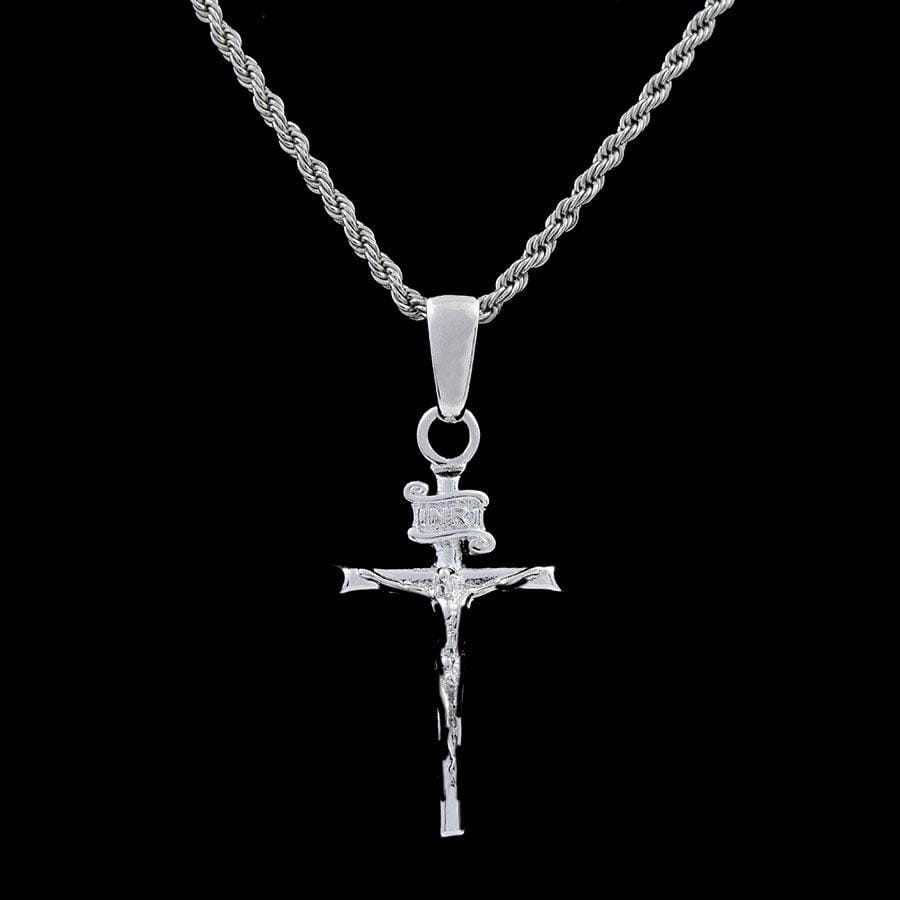 GLD PROMO - WOMEN Crucifix Cross Pendant in White Gold