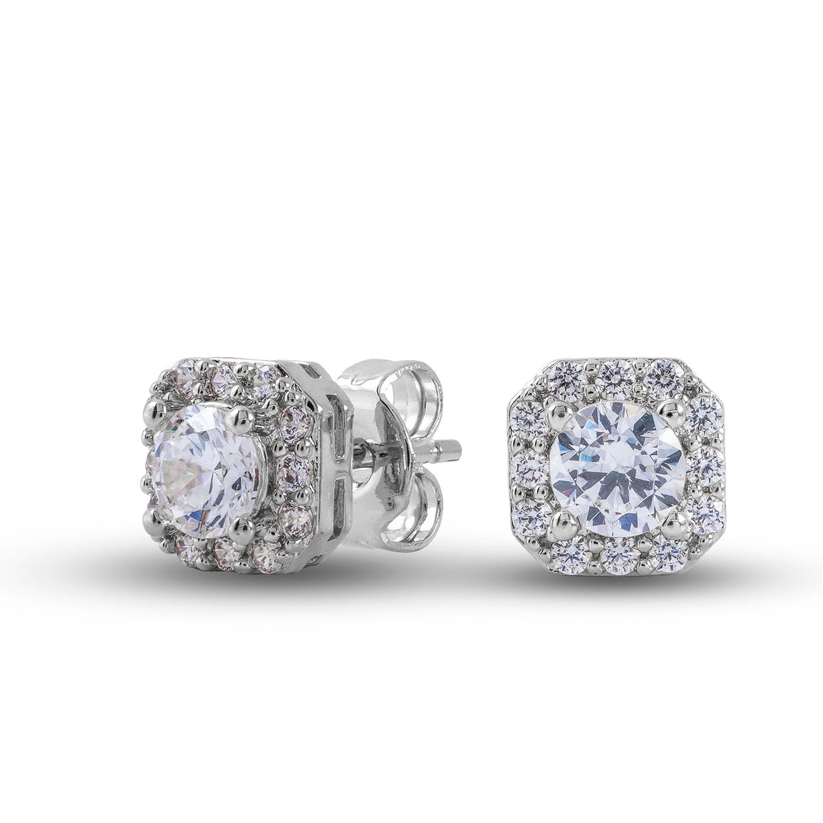 GLD PROMO - WOMEN 2ct 6mm Cushion Cut Lab Grown Diamond Stud Earrings in Solid White Gold/VS Lab