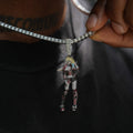 GLD Men Harley Quinn Body Official DC Comics Pendant in White Gold