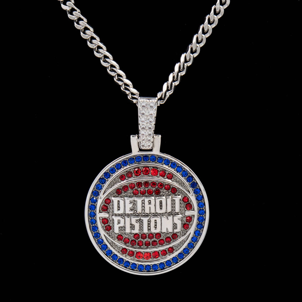 GLD Men Detroit Pistons Official NBA Logo Pendant